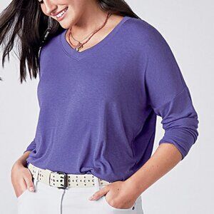 CAbi Women's Long Sleeve Purple Serenity Tee XL
